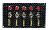 Moroso Toggle Switch Panel - Dash Mount - 4in x 6.75in - Grey/Black Fiber Design thumbnail 2