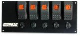 Moroso Rocker Switch Panel - Flat Surface Mount - LED - 3-3/8in x 8in - Five On/Off Switches thumbnail 2
