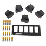 Moroso Rocker Switch Panel - Flat Surface Mount - LED - 2.488in x 6.695in - Five On/Off Switches thumbnail 1