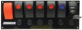 Moroso Rocker Switch Panel - Flat Surface Mount - LED w/USB - 3.388in x 9.15in -Five On/Off Switches thumbnail 3