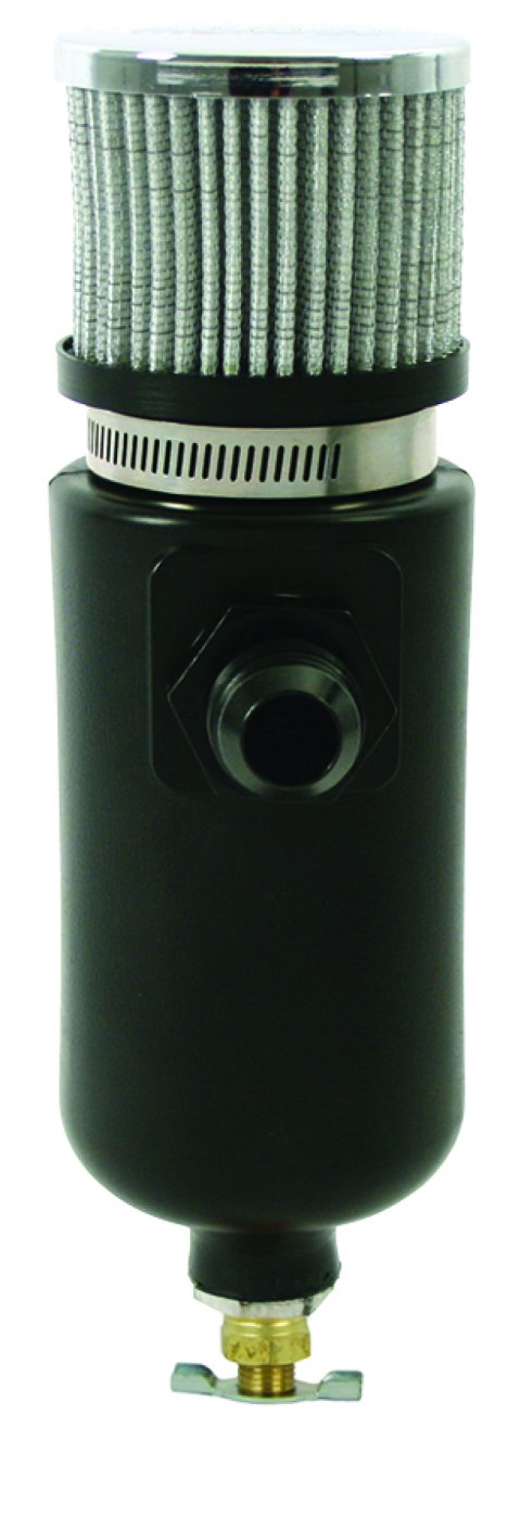 Moroso Breather Tank/Catch Can -12An Male Inlet - Black Polyethylene thumbnail 2
