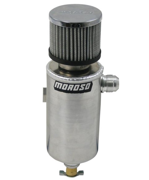 Moroso Breather Tank/Catch Can -12An Male Fitting - Roll Bar Mount - Aluminum