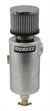 Moroso Breather Tank/Catch Can - 3/8in NPT Female Fitting - Roll Bar Mount - Aluminum thumbnail 1