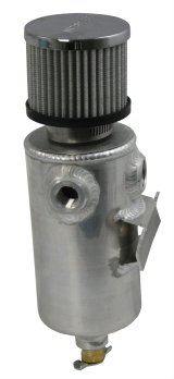 Moroso Breather Tank/Catch Can - 3/8in NPT Female & 1/2in NPT Female Fitting - Roll Bar Mount - Alum thumbnail 1