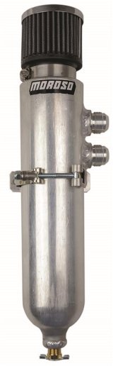 Moroso Breather Tank/Catch Can - Two -12An Fittings - Aluminum thumbnail 2