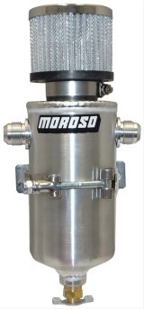 Moroso Breather Tank/Catch Can - Two -10An Male Fittings - Aluminum thumbnail 1