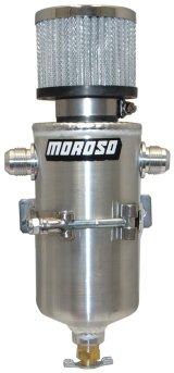 Moroso Breather Tank/Catch Can - Two -10An Male Fittings - Aluminum thumbnail 3
