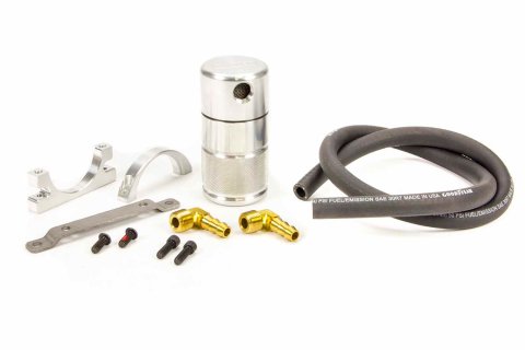 Moroso Universal Air/Oil Separator Catch Can - Small Body w/o Drain - Billet Aluminum - Raw Finish thumbnail 1