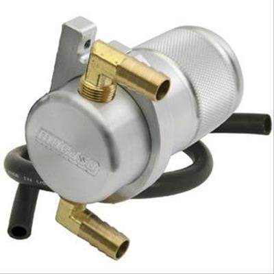 Moroso Universal Air/Oil Separator Catch Can - Small Body w/o Drain - Billet Aluminum - Raw Finish thumbnail 2