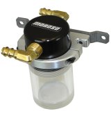 Moroso Universal Air/Oil Separator Catch Can - Small Body w/o Drain - Billet Alum - Blk/Clear Bottom thumbnail 2