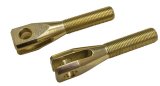 Moroso Clevis End - 1/2in-20 Thread on Shank - Chrome Moly Steel - Gold Iridite Finish - 2 Pack thumbnail 1