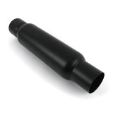 Moroso Spiral Flow Racing Muffler - 3in Inlet/Outlet x 4in Diameter x 12in Long - Steel thumbnail 1