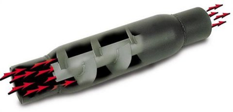 Moroso Spiral Flow Racing Muffler - 3.5in Inlet/Outlet x 4in Diameter x 12in Long - Steel thumbnail 4