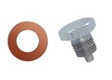 Moroso Oil Pan Drain Plug w/Copper Washer - Clear Zinc thumbnail 1
