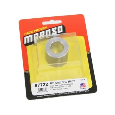 Moroso Wheel Stud Spacer - 5/8in Studs x 1-1/4in Long x 1-1/8in OD - Aluminum