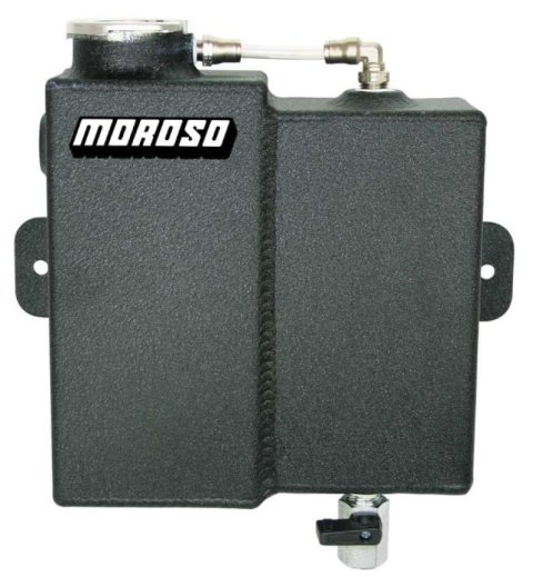 Moroso Universal Dual Coolant Expansion/Recovery Catch Tank - Black Powder Coat thumbnail 2