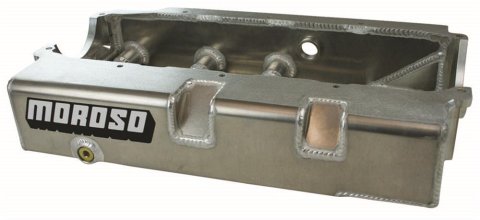 Moroso Small Block Chevy Asphalt Late Model Dry Sump 4.25in (w/3 Pick Ups) Aluminum Oil Pan thumbnail 1