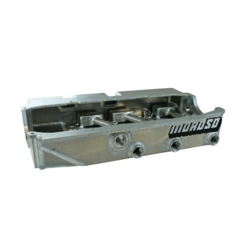Moroso Small Block Chevy Asphalt Late Model Dry Sump 4.25in (w/3 Pick Ups) Aluminum Oil Pan thumbnail 4