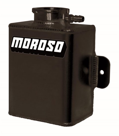 Moroso Universal 1.25qt Coolant Expansion Tank - Black Powder Coat thumbnail 1