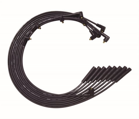 Moroso Chrysler Mopar 361/383/400/440 Str Plug End Non-HEI Unsleeved Ultra Spark Plug Wire Set - Blk