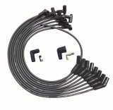 Moroso BBC Over Valve Cover 135 Deg Plug End HEI Dist Unsleeved Ultra Spark Plug Wire Set - Black thumbnail 1
