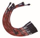Moroso SB Chrysler Mopar 273/318/340/360 Str Plug & Dist Sleeved Ultra Spark Plug Wire Set - Red thumbnail 1