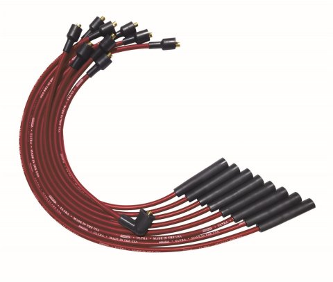 Moroso SB Chrysler Mopar 273/318/340/360 Str Plug Boots Non-HEI Ultra Spark Plug Wire Set - Red thumbnail 1