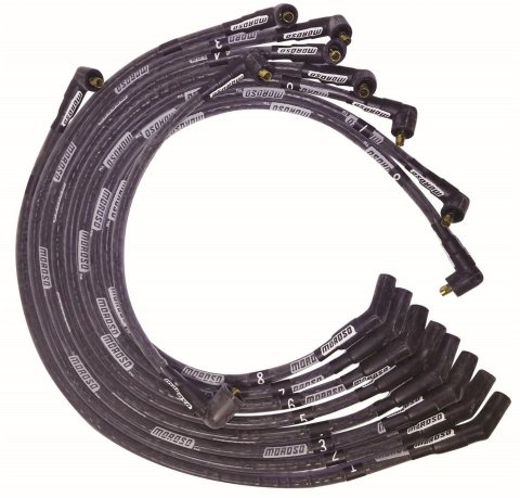 Moroso BB Ford 351C/390/429/460 Sleeved Non-HEI 135 Boots Ultra Spark Plug Wire Set - Black