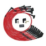 Moroso BBC Over Valve Cover 135 Deg Plug Boot HEI Sleeved Ultra Spark Plug Wire Set - Red thumbnail 2