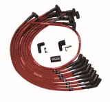 Moroso BBC Over Valve Cover 135 Deg Plug Boot HEI Sleeved Ultra Spark Plug Wire Set - Red thumbnail 3