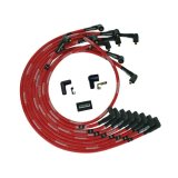 Moroso BBC Under Header 90 Deg Plug Boots Non-HEI Sleeved Ultra Spark Plug Wire Set - Red thumbnail 2