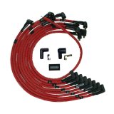 Moroso SBC Over Valve Cover 90Deg Plug Non-HEI Sleeved Ultra Spark Plug Wire Set - Red thumbnail 2