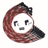 Moroso SB Ford 351W 135 Deg Plug Boots Non-HEI Sleeved Ultra Spark Plug Wire Set - Red thumbnail 1