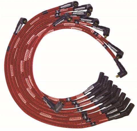 Moroso Ford 351C/390/429/460 Sleeved Non-HEI 135 Boots Ultra Spark Plug Wire Set - Red