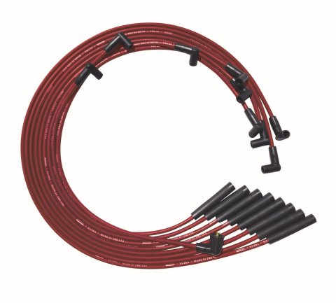 Moroso BB Chrysler Mopar 361/383/400/440 Str Plug HEI Ultra Spark Plug Wire Set - Red