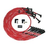 Moroso BBC Under Header 90 Deg Plug Boots HEI Sleeved Ultra Spark Plug Wire Set - Red thumbnail 2