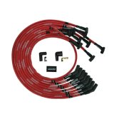 Moroso BBC Under Header 135 Deg Plug Boot HEI Sleeved Ultra Spark Plug Wire Set - Red thumbnail 2