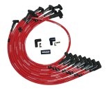 Moroso SBC Over Valve Cover 90 Deg Plug HEI Sleeved Ultra Spark Plug Wire Set - Red thumbnail 3