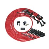 Moroso SBC Under Header 90 Deg Plug Non-HEI Sleeved Ultra Spark Plug Wire Set - Red thumbnail 3
