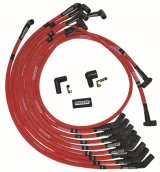 Moroso SB Ford 351W 135 Deg Plug Boots HEI Sleeved Ultra Spark Plug Wire Set - Red thumbnail 3