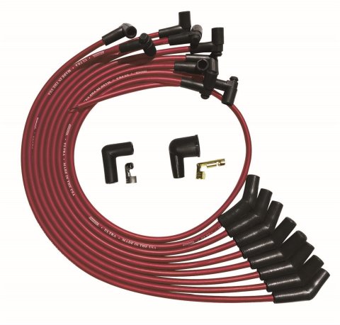 Moroso SB Ford 260/289/302 135 Deg Plug Boots HEI Ultra Spark Plug Wire Set - Red thumbnail 1