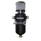 Moroso 10AN Male Fittings Catch Can Breather Tank - Black Powder Coat thumbnail 3