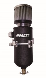 Moroso 12AN Male Catch Can Breather Tank - Black Powder Coat thumbnail 1