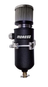 Moroso 12AN Male Catch Can Breather Tank - Black Powder Coat thumbnail 3