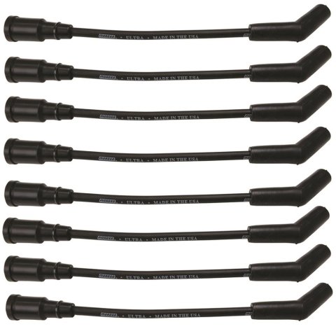 Moroso Ford 7.3L Godzilla 135 Deg Boots 8mm Unsleeved Ultra Ignition Wire Set - Black