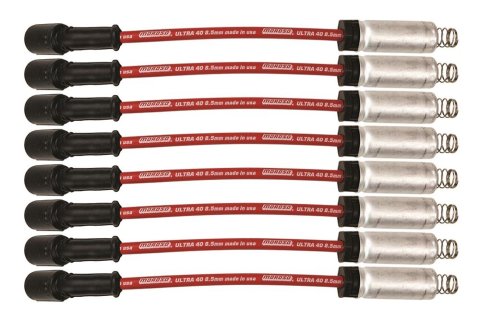 Moroso GM LS/LT 8.5mm Ultra 40 11in Long Wire Set w/Alum Heatshield - Red thumbnail 1