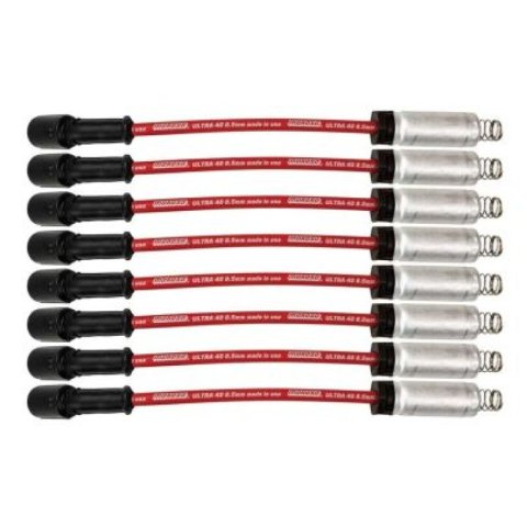 Moroso GM LS/LT 8.5mm Ultra 40 11in Long Wire Set w/Alum Heatshield - Red thumbnail 2
