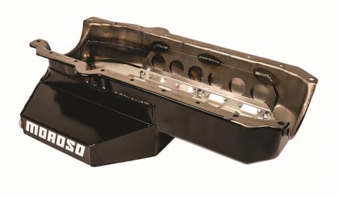 Moroso Chevrolet Small Block w/1 Piece Rear Main Seal Circle Track SK Lights 6.5 Deep Oil Pan