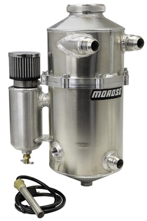 Moroso Universal 16.5in Tall 60/40 Split Dual Inlet 2 Piece Dry Sump Tank thumbnail 2