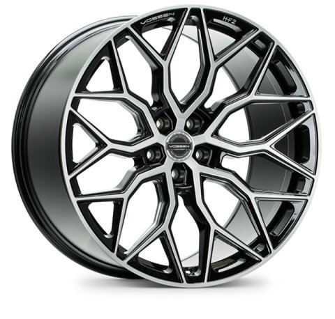Vossen HF-2 19x9.5 / 5x112 / ET35 / Deep Face / 66.5 - Brushed Gloss Black Wheel thumbnail 2